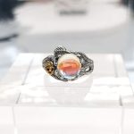 JESMING Rose Moonstone Ring Moon Ring 925 Cute Sterling Silver Rings Leaf Ring Wiccan Jewelry Rose Flower Ring Witchy Jewelry Healing Crystals Ring Antique Rings Moon Stones Ring for Women - Image 4